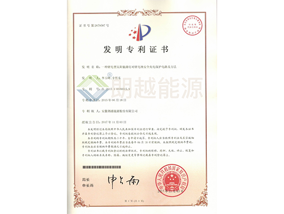 Invention patent certificate